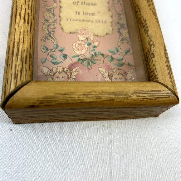 Abbey Press CROSS wood frame 3-D Faith Hope Love Made in USA 12 x 9" - Picture 6 of 11